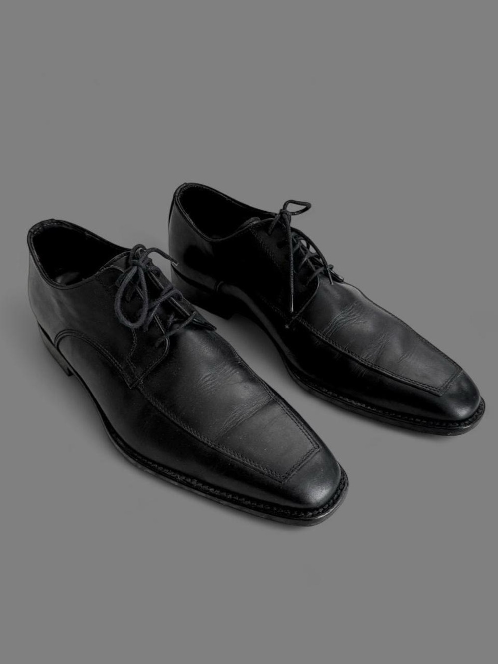 To Boot New York Black Leather Square-Toe Lace-Up Oxford Dress Shoes – US 8